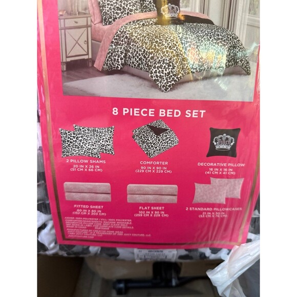 juicy couture black leopard  8 piece comforter bed in a bag - Picture 2 of 5
